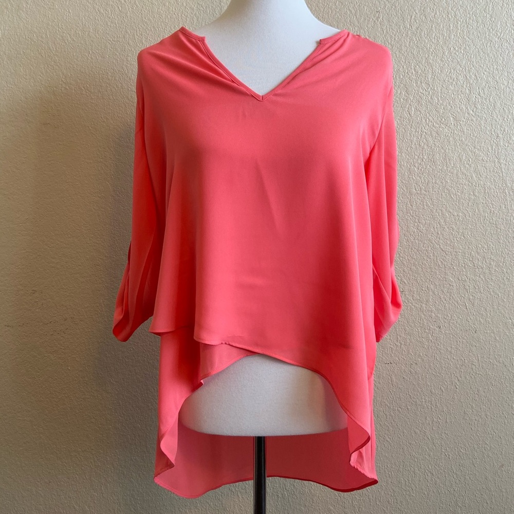 NWT Alfani Peach Layered High-Low Top Size 6